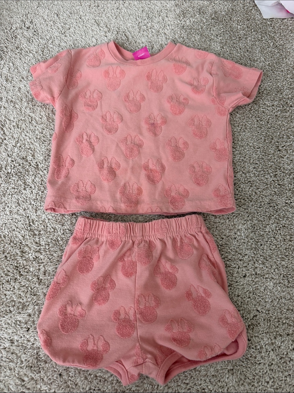 Kids Pink Minnie Mouse Short Set